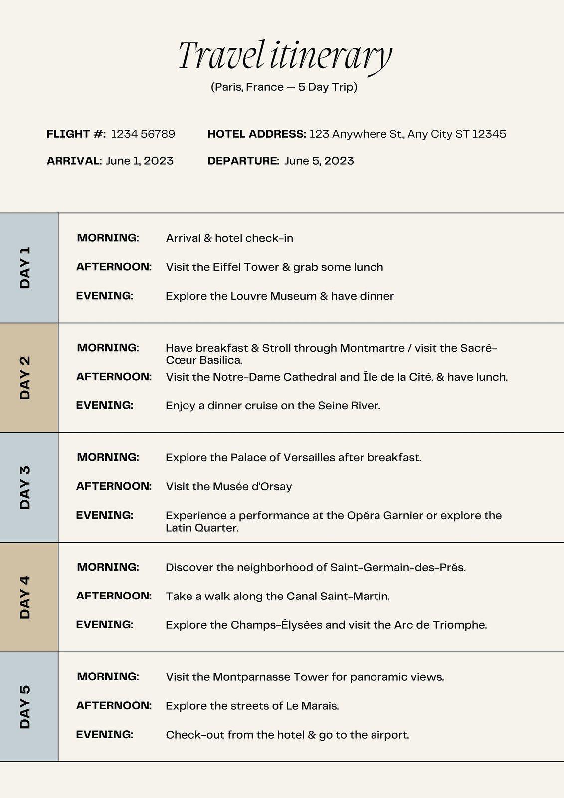 Planning Your Travel Schedule